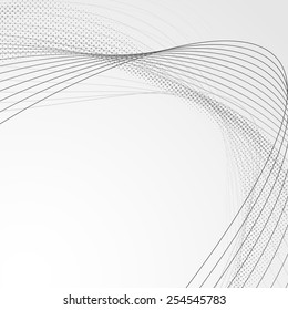 Swoosh wave line abstract modern brochure backdrop - speed dotted swoosh design template. Vector illustration