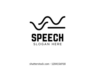Swoosh Wave Logo Concept. Wave sound speech logo