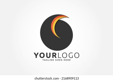 plantilla de logotipo abstracto circular con desplazamiento