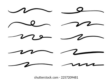 Swooshes and flourish brush stroke vector collection.