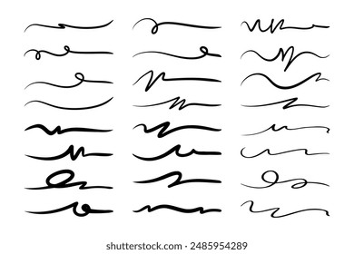 Swooshes and flourish brush stroke vector collection.