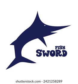 Swor fish silhouette vector isolated 