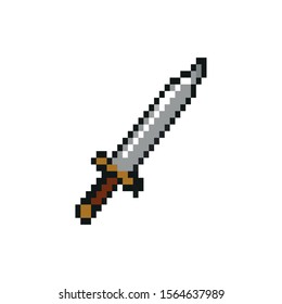sword 8 bits pixelated style icon vector illustration design