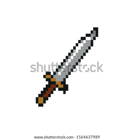 sword 8 bits pixelated style icon vector illustration design