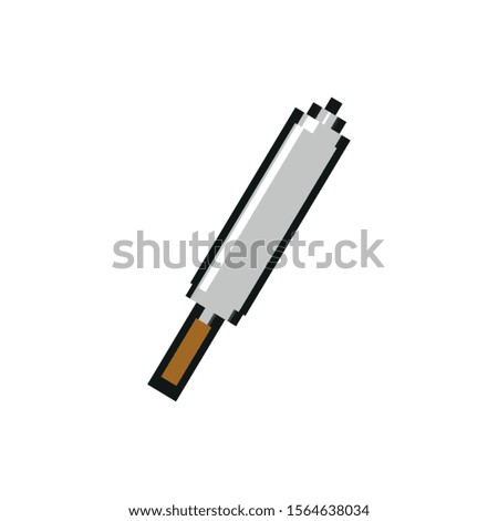 sword 8 bits pixelated style icon vector illustration design