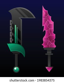 sword anime game design vector 