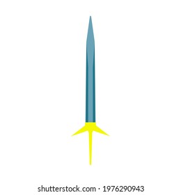 Sword antique weapon vector illustration medieval sharp blade icon. Isolated sword knight fantasy battle silhouette icon. Warrior war symbol military handle broadsword. Cartoon medieval weapon