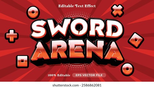 sword arena editable text effect, text style