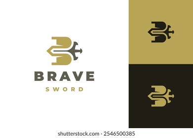 sword b letter logo vector
