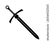 Sword black icon isolated on white background