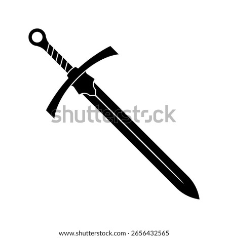 Sword black icon isolated on white background