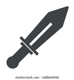 Icono negro de espada sobre fondo blanco