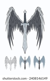 Sword Blade with angels Wings
