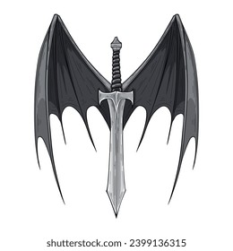Sword Blade with demon Wings