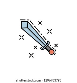 sword, blade, fight, weapon icon. Element of history color icon for mobile concept and web apps. Color sword, blade, fight, weapon icon can be used for web and mobile