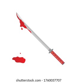 Sword with blood vector illustration