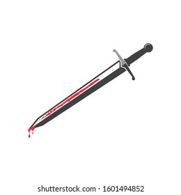 sword with blood   vector illustration design template