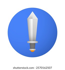 Sword in a blue circle icon vector. Style sign for mobile concept and web design. sword symbol illustration