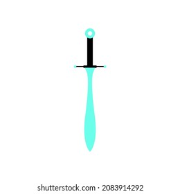 vector de icono azul de espada sobre fondo blanco