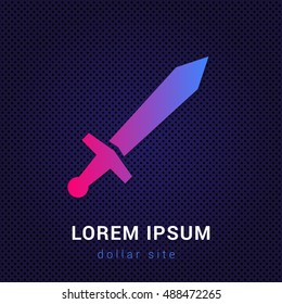 Sword Blue & Red colorful gradient attractive bright material Icon / Logo Design