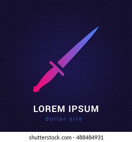 Sword Blue & Red colorful gradient attractive bright material Icon / Logo Design