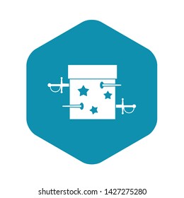 Sword box illusion icon in simple style on a white background vector illustration