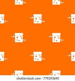 Sword box illusion pattern repeat seamless in orange color for any design. Vector geometric illustration
