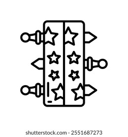 Ícone de Contorno de Caixa de Espadas, ilustração de Vetor