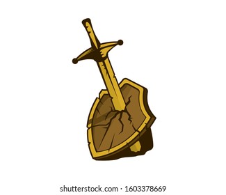 a Sword Breaking Shield Illustration