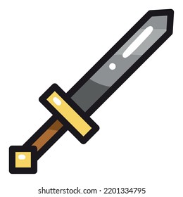 sword cartoon isolated flat icon