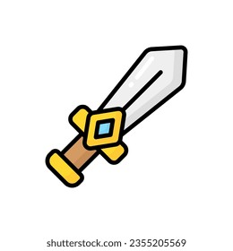Ilustración del icono del vector de dibujos animados de espadas. Un Vector Premium Aislado Con Concepto De Icono De Arma. Estilo de dibujo plano
