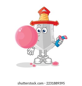 the sword chewing gum vector. cartoon character