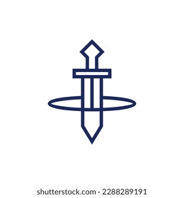 Sword circle line modern logo