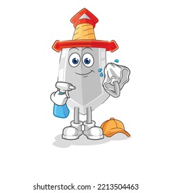 el vector del filtro de espadas. personaje de caricatura