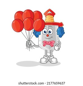 the sword clown with balloons vector. cartoon character