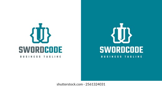 sword code vector logo design