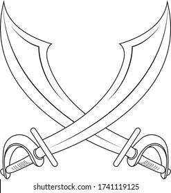 Sword coloring book cartoon vector art and illustration