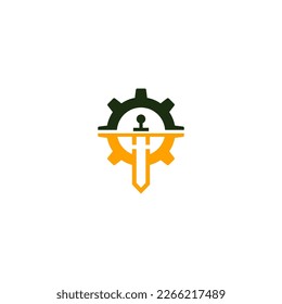 diseño del logotipo del equipo combinado de espadas. logotipo de los artes de la espada.