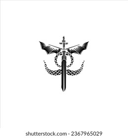 sword creative black and white logo news