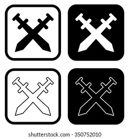 Sword cross icon. Vector illustration