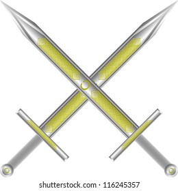 Sword cross isolated on white background - vector