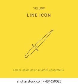 Sword Cute yellow thin line icon / logo Design