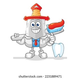 la ilustración del dentista de la espada. vector de caracteres