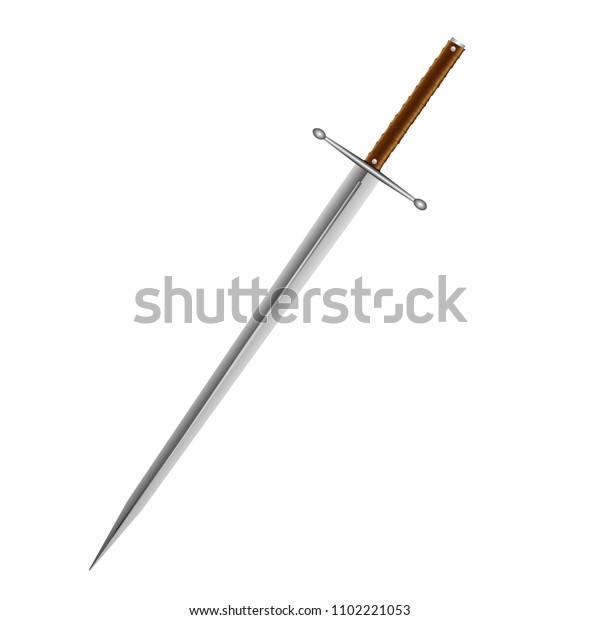 剣のデザイン 金属剣 ヨーロッパの直刀 アジアの剣 ベクター写実的