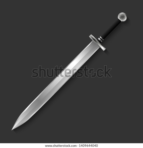 剣のデザイン 金属剣 ヨーロッパの直刀 アジアの剣 ベクター写実的な剣 ヨーロッパの直刀 ベクターイラスト ギザギザ ナイフ のベクター画像素材 ロイヤリティフリー