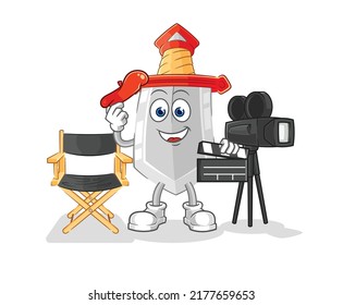 the sword director mascot. cartoon vector