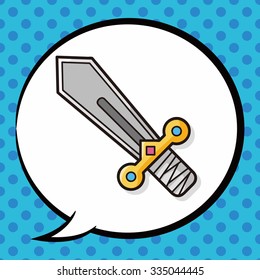 sword doodle, speech bubble