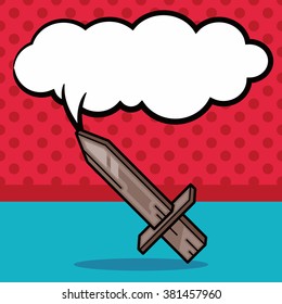 Sword doodle, speech bubble