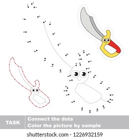 Sword. Dot to dot educational game for kids.