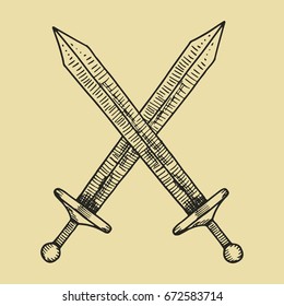 Sword drawing vector illustration sketch